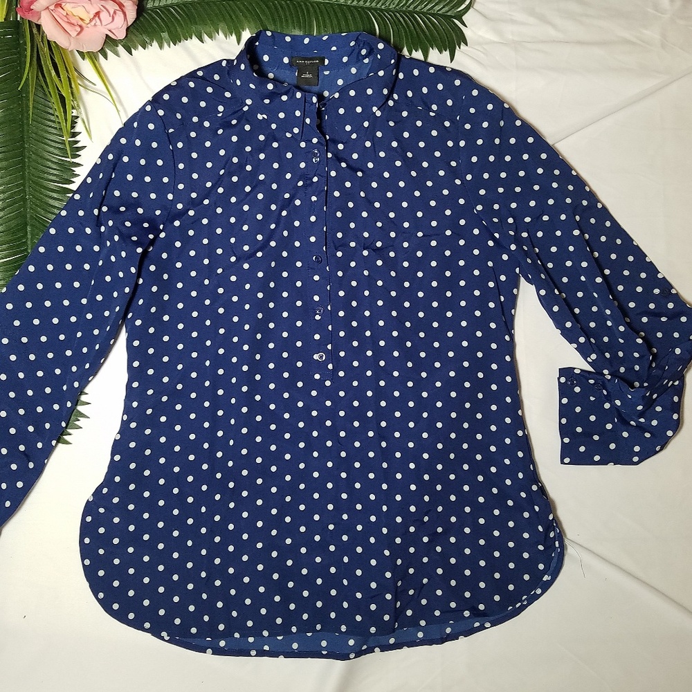 Anne Taylor Blouse Polka Dot